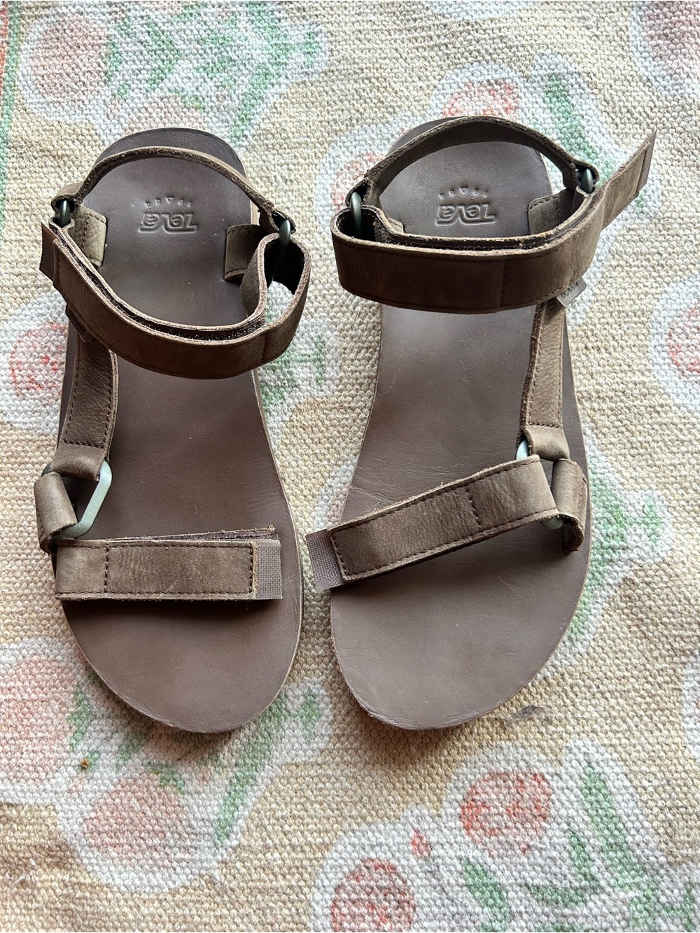 Teva Brown Leather Adjustable Strap Sandals